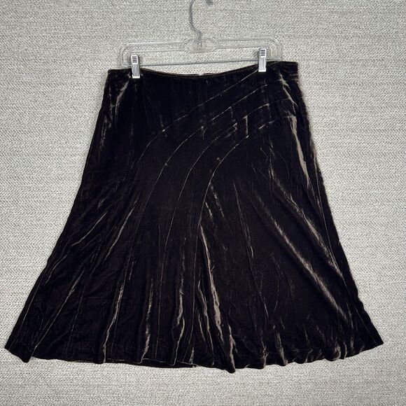 Jacob Sz 11/12‎ Skirt Brown Velvet Skater Dark Fairy Boho Whimsygoth Knee Twee - Picture 1 of 8